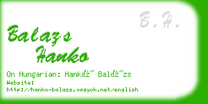 balazs hanko business card